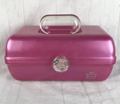 Caboodles Pink Makeup Train Case Tray Mirror - Image 1 of 4