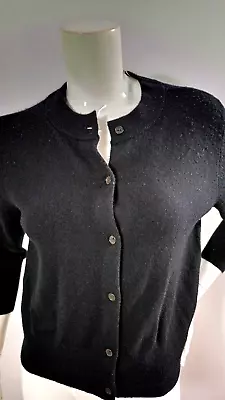 NUEVO SUÉTER CÁRDIGAN NEGRO MEZCLA LANA/CACHEMIRA/NYLON/SPANDEX PARA MUJER VINCE TALLA M Foto 1 de 4