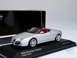 1:43 Minichamps Alfa Romeo Spider Facelift 2003 Grigio Chiaro argento scatola originale - Foto 1 di 4