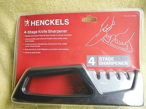 NEW! HENCKELS 4 STAGE SAFETY KNIFE SHARPENER FOR WESTERN & ASIAN KNIFE BLADES - Picture 1 of 7