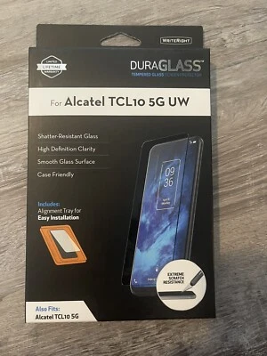Duraglass 防摔屏幕保护膜 适用于阿尔卡特 TCL 10 5G UW — 第 1/2 张图片