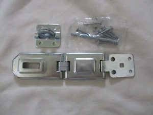 Heavy Duty Single Hinge Hasp Lock Latch Steel - FREE SHIPPING - Picture 1 of 4