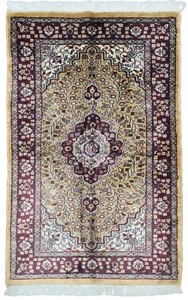 Silk Traditional Oriental Hand Knotted 2.5 x 4 ft Rug carpet - Picture 1 of 8