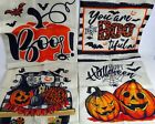 Halloween Pillow Cover Case 17" X 17" Halloween Boo Trick Treat Spooky Set of 4