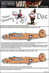 Kits World Decals 1/72 B-24D LIBERATOR Prince Charming & Doc/Northern Star - Picture 1 of 3