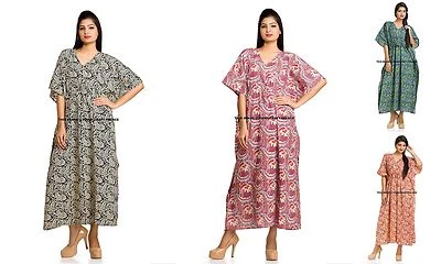 5 Piezas Al por Mayor Lote De Vintage Mujer Caftán Vestido Largo Abaya Playa - Imagen 1 de 4