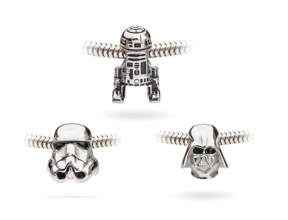 Disney Star Wars Darth Vader Helmet 3d Stainless Steel Charm Bead