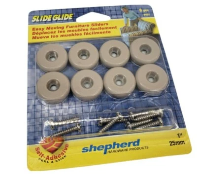Shepherd 9452 Slide Glides Round Self-Adhesive Furniture Sliders 1" - Image 1 of 2