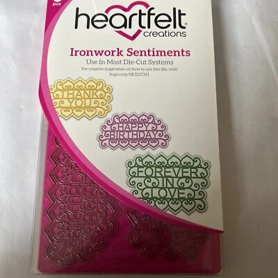 Heartfelt creations Ironworks Sentiments Die Set retired - Image 1 of 2