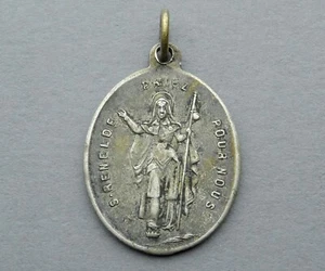 Antiker religiöser Anhänger. Heilige Renelde, Reineldis. Französische Medaille. - Bild 1 von 3