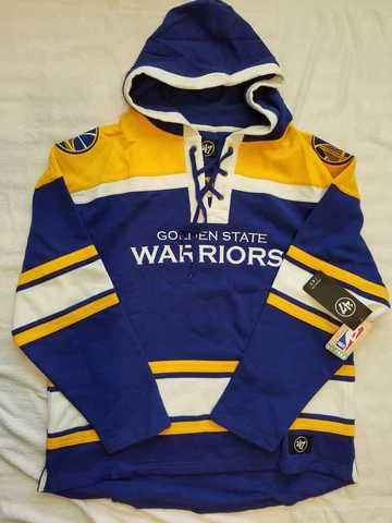 '47 Brand NBA Golden State Warriors Lacer Hoodie Hockey Sweater sz XL 404598 Cover