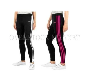 NEW! GIRL'S ADIDAS PERFORMANCE 3 STRIPE LEGGING TIGHT! ELASTIC WAIST! VARIETY - Picture 1 of 4