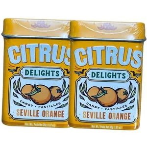 Pastillas Citrus Delights Sevilla Naranja Caramelo (2 Latas) - Tangy y Refrescante - Imagen 1 de 2