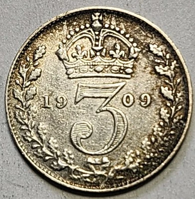 1909 Great Britain Silver 3 Pence 1107 - Image 1 of 2