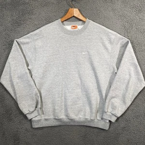 Maglione girocollo Nike vintage grigio medio made in USA ricamato swoosh - Foto 1 di 17