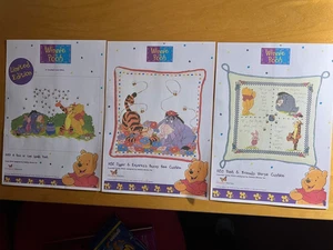 H49 H52 H53 Three Winnie the Pooh & Friends cross stitch PATTERNS - Picture 1 of 10