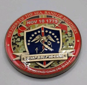 2023 USMC Marine Corps Birthday Ball Challenge Coin Token Iraq Semper Fidelis - Picture 1 of 4