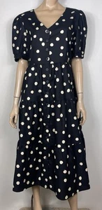 Princess Highway Georgie Spot Midi Dress - Size 16 - New With Tags - Picture 1 of 7