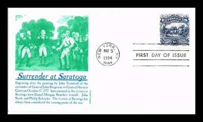 DR JIM STAMPS US COVER SURRENDER AT SARATOGA $1 FDC PANDA CACHET - Image 1 of 2
