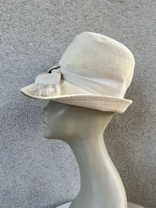 Vtg Hat beige fabric sun bucket style By Patrice sz 21” - Picture 1 of 10