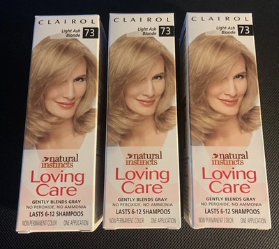 Lot Of 3 Clairol Natural Instincts Loving Care Hair Color Light Ash Blonde 73 - Image 1 of 4