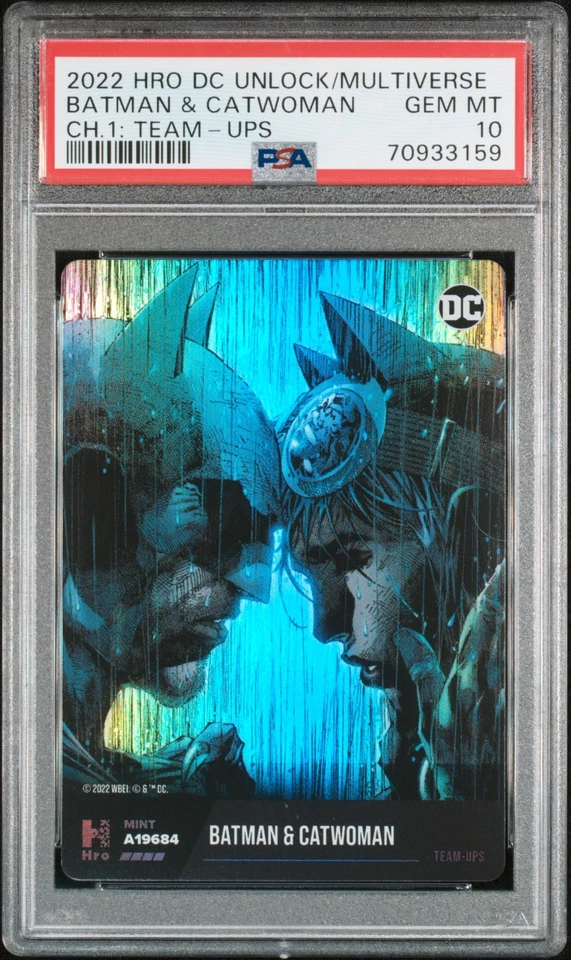 PSA 10 GEM LOW POP 37 RARE 2022 DC MULTIVERSE BATMAN CATWOMAN TEAM UP HOLO PRISM - Image 1 of 1
