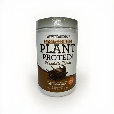NutritionWorks Plant Protein Superfood Blend, Chocolate Flavor. Keto Vegan - New - Image 1 of 4