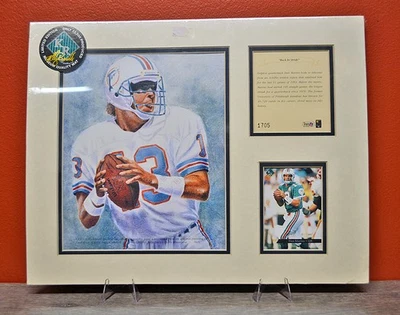 Dan Marino - 1994 impresión mate, tarjeta, hoja numerada "Back In Stride" #1705 Foto 1 de 4