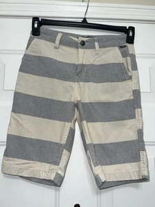 Quiksilver boys sz. 26 khaki striped shorts Great quality comfortable beach surf - Picture 1 of 6