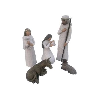 Willow Tree 5 Pc Nativity Set Mary Joseph Jesus sheep shepherd - Image 1 of 4