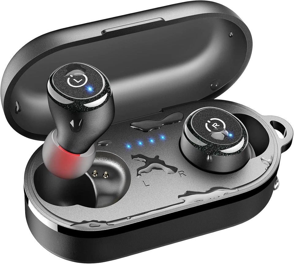 TOZO T10 Bluetooth 5.3 Wireless Earbuds, Waterproof, Black Charging Case - Image 1 of 4