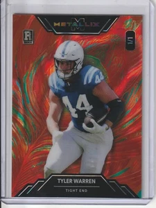 Wild Card Metallix Tyler Warren RC 1/1 2025 Red Feather Rookie #WMMF-TW Colts - Imagen 1 de 2