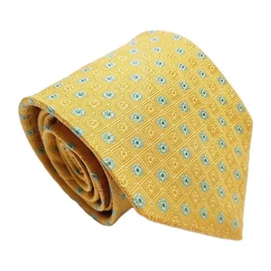 Brooks Brothers Krawatte Gold Geometrisches Muster Herren Seidenkrawatte - Bild 1 von 5