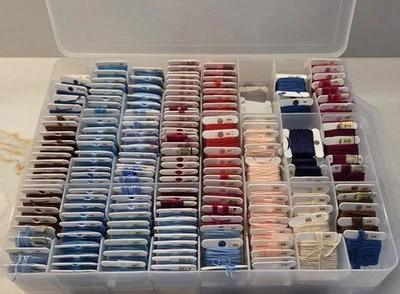 Embroidery Cross Stitch Thread Floss w Case Carded Numbered Cotton Lot of  400+ - Image 1 of 4