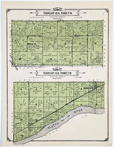 1918 DUNCAN Twnshp NEBRASKA Plat Map PLATTE COUNTY ORIGINAL (15x11,5) - Bild 1 von 4