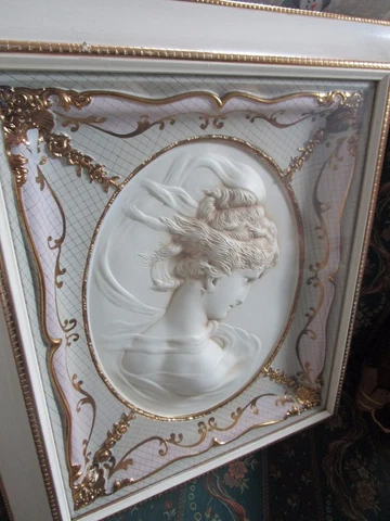 BEAUTIFUL VICTORIAN FRAMED SCULPTURE BUST OF A GIBSON GIRL ART DECO Cover