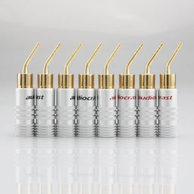 8PCS Gold Plated 2mm Pin Hifi Speaker Banana Pin Plug Adapter Wire Connector - Image 1 of 4