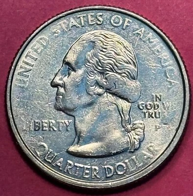 2006-P Strike Through Grease "In God Tru" and "Berty" Eror N. Dakota Qtr (1217) - Image 1 of 4