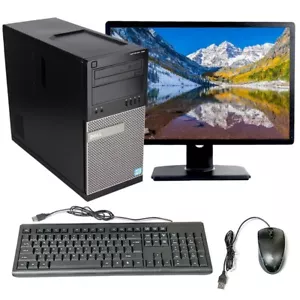 Dell Windows 10 PC Desktop Computer Intel i3 8GB 250GB HD 20in LCD Monitor Wi-Fi - Picture 1 of 5