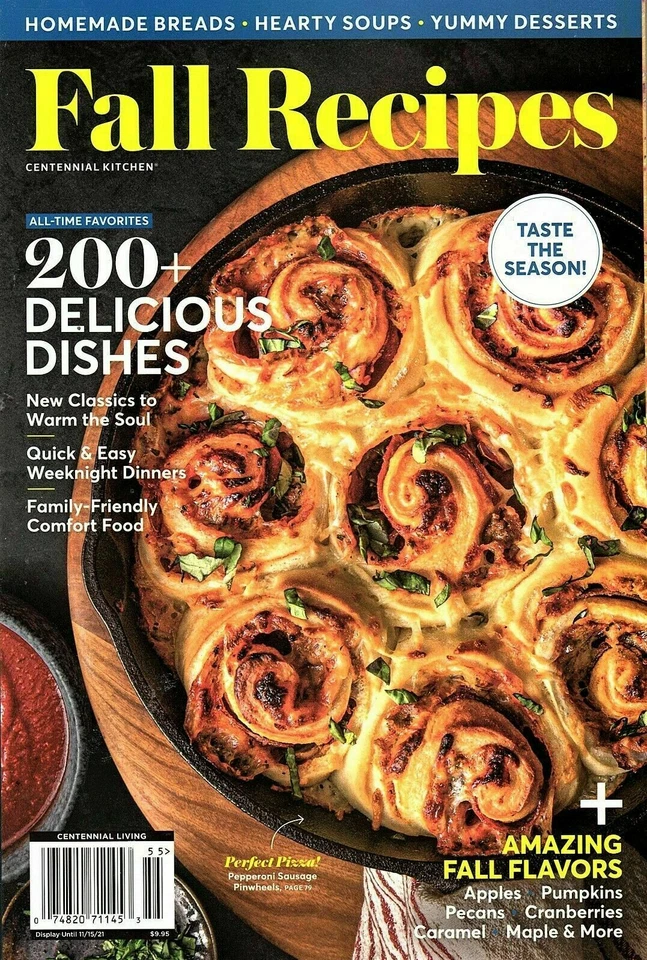Fall Recipes 2021 Centennial Kitchen Magazine 200+ meals pumpkin dessert baking - Image 1 of 1