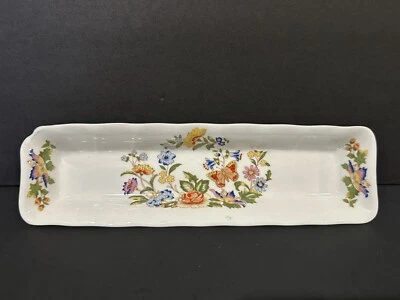 AYNSLEY ENGLISH COTTAGE GARDEN FINE BONE CHINA OLIVE NUT BUTTER TRAY ENGLAND - Image 1 of 4