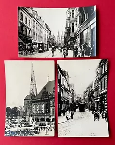 3 x Foto AK BREMEN um 1910/20 Strassenpartie mit Strassenbahn Typen ( 154094 - Bild 1 von 2