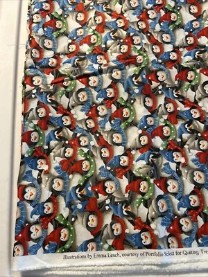 Quilting Treasures Packed Penguins Mini Print 100% Cotton Quilt Fabric 1 1/2 YDS - Image 1 of 4