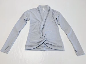 Ivivva Shirt 10 Gray Twist Front Long Sleeve Activewear h - Picture 1 of 4