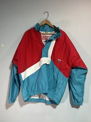 Jaqueta de esqui masculina vintage Roffe Brighton vermelha azul branca tamanho médio - Imagem 1 de 4