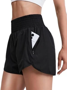 Women's Quick-Dry Running Shorts Athletic High Waisted Shorts for Women with ... - Picture 1 of 8