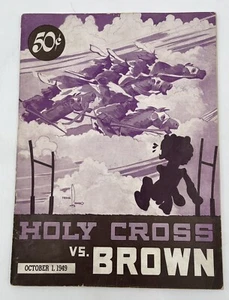 1949 Brown vs Holy Cross Football Program October 1 - Picture 1 of 5