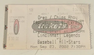 Reds Celebrity Softball Farewell to Riverfront 2002 Ticket Stub Pete Rose HOF - Picture 1 of 2