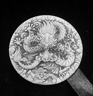 Moneta antica in argento da 2 once Australian Lunar Series III Year of the Dr... - Immagine 1 di 4