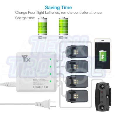 Spark 6 in 1 Battery Charger Charging Hub For DJI Drone Battery & Controller - Bild 1 von 4